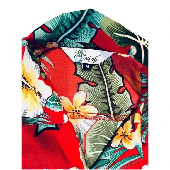Vintage Alvish Enjoy Life Hawaiian Shirt sz Medium Vacation Cruise Island Wear - Picture 2 of 13